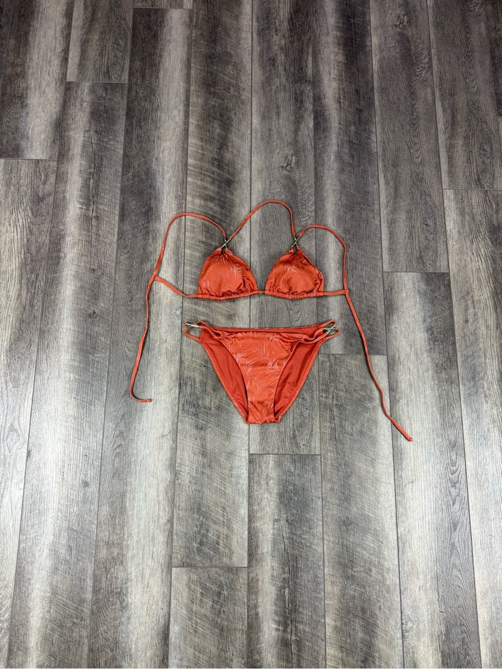 VS Orange Print Bikini Set